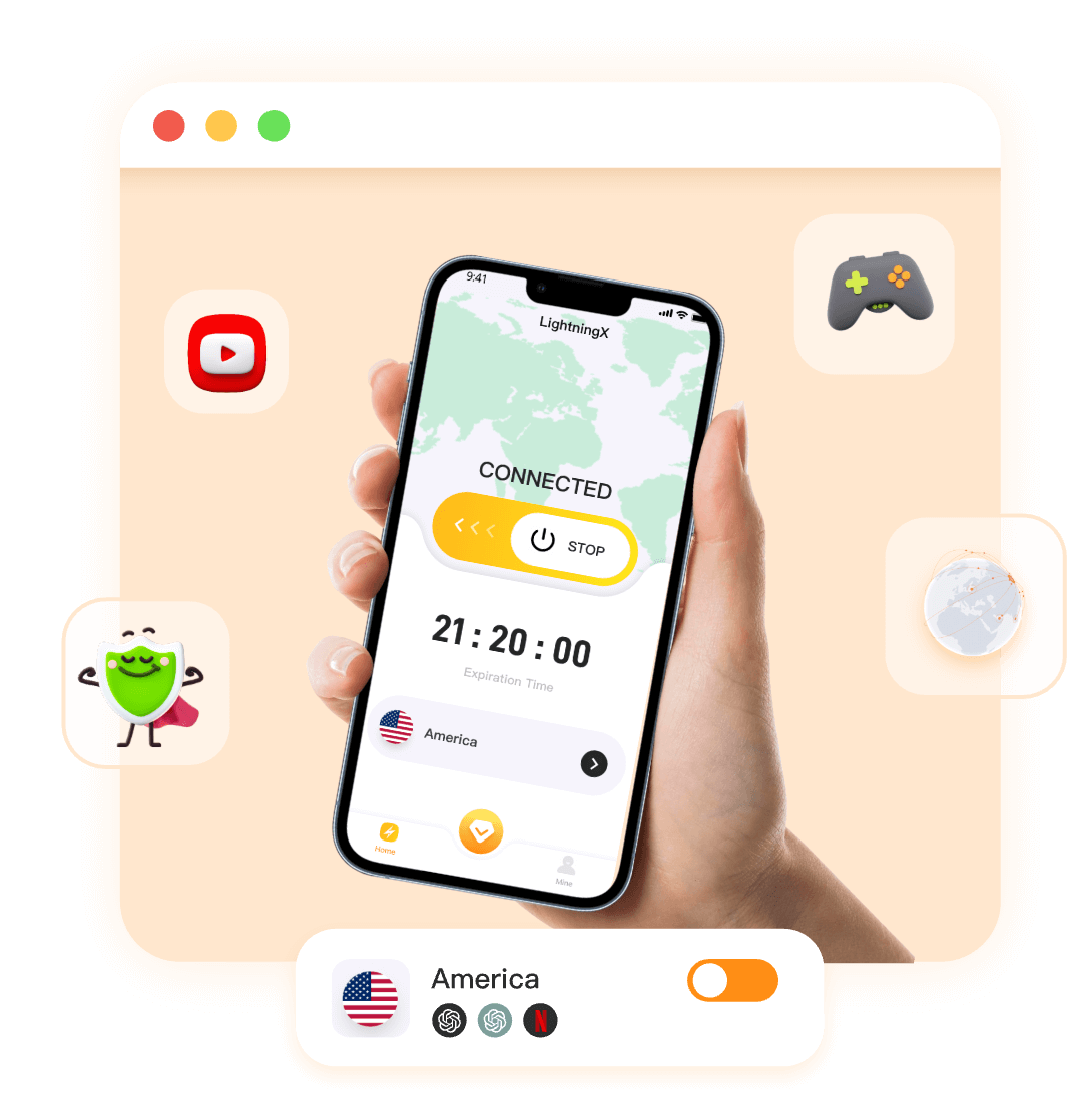 LightningX VPN|闪连VPN-One-Click Connection for Unlimited Browsing with LightningX VPN